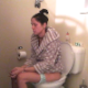 A very slender girl gets the urge to poop late at night. However, she has some constipation issues and struggles for quite awhile before a plop is heard after 4:15 into the clip followed by some pissing. Presented in 720P HD. 101MB. Over 6.5 minutes.